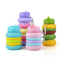 Wholesale New Products Supply Free Sample Cartoon Hamburger Foldable Water Bottle
